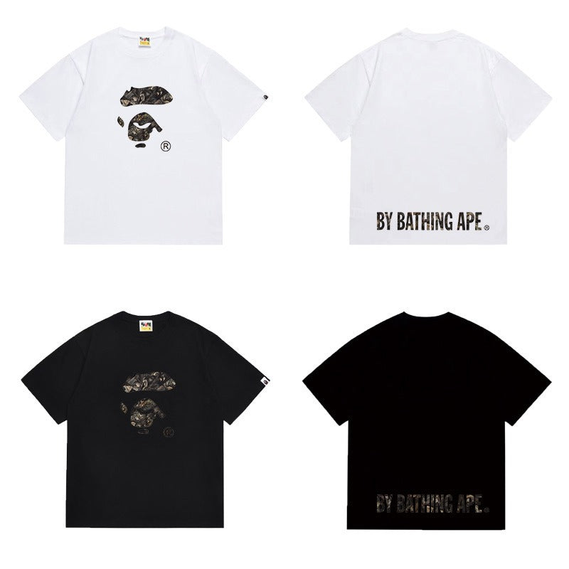 Bathing Shark and ape head print T Shirts NextBlock