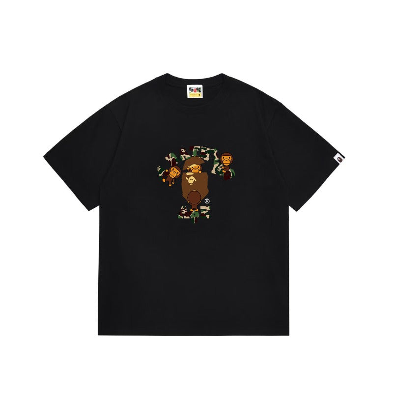 Bathing Shark and ape head print T Shirts NextBlock