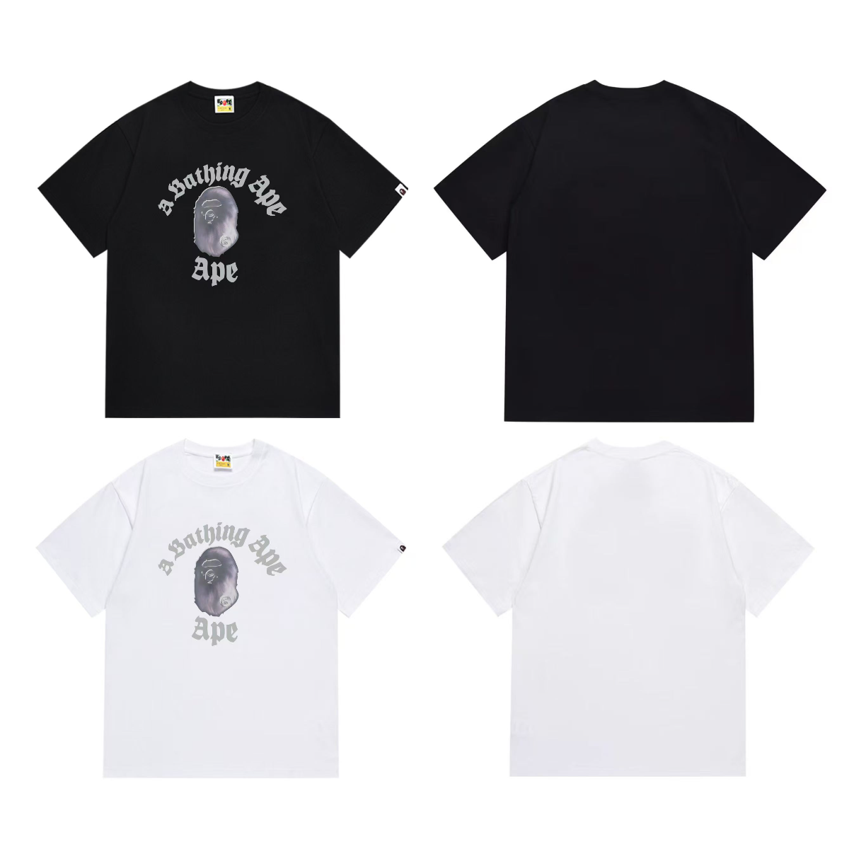 Bathing Shark and ape head print T-Shirt NextBlock