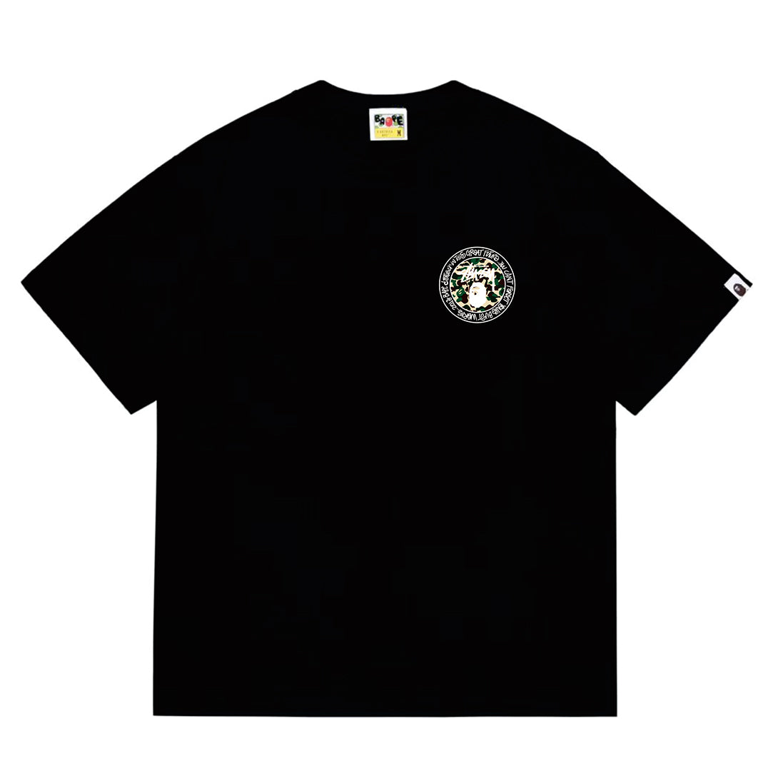 Bathing Shark and ape head print T-Shirt NextBlock