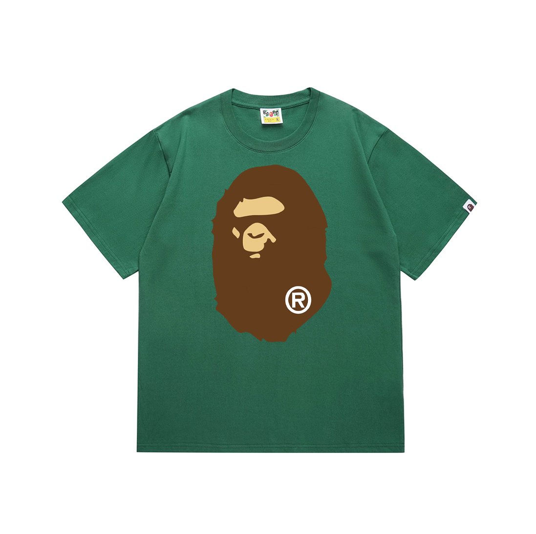 Bathing Shark and ape head print T-Shirt NextBlock
