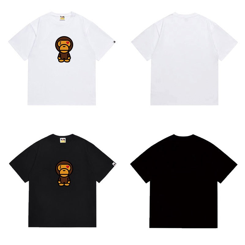 Bathing Shark and ape head print T Shirts NextBlock