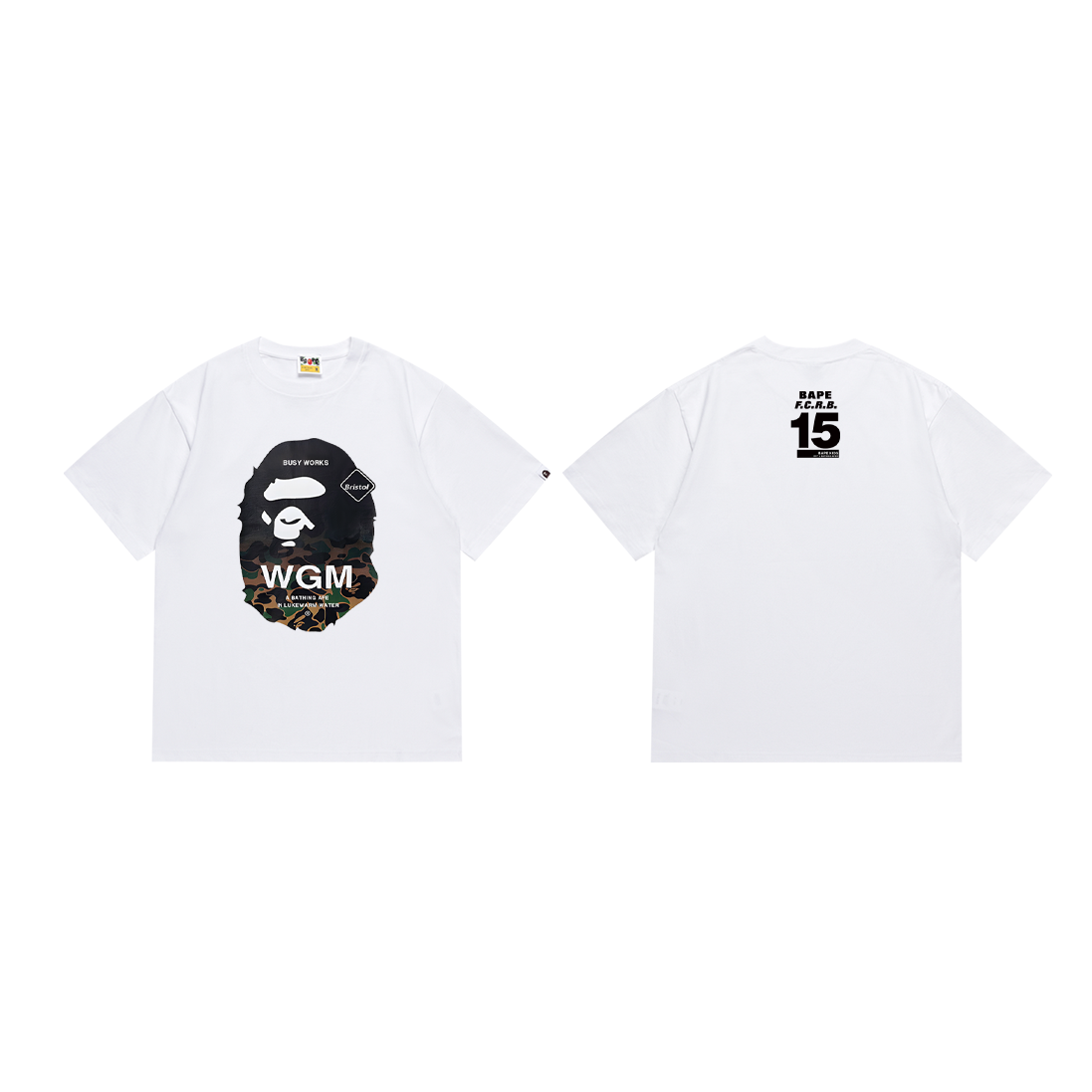 Bathing Shark and ape head print T-Shirt NextBlock
