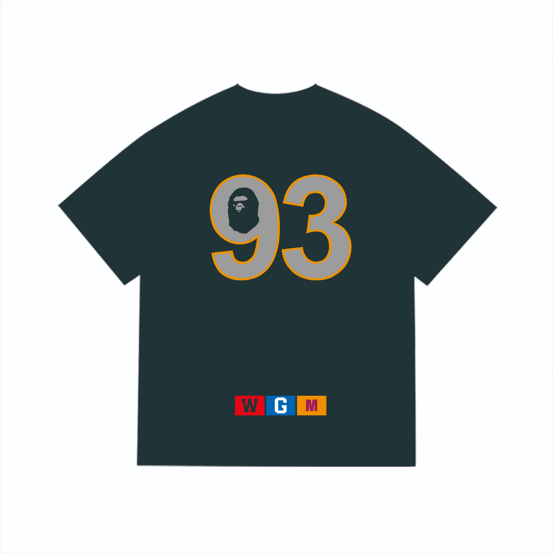 Bathing Shark and ape head print T-Shirt NextBlock
