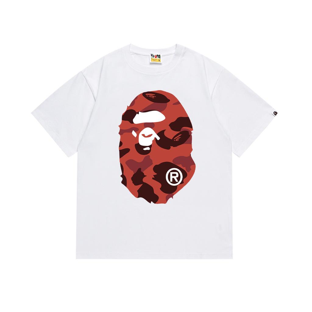 Bathing Shark and ape head print T-Shirt NextBlock