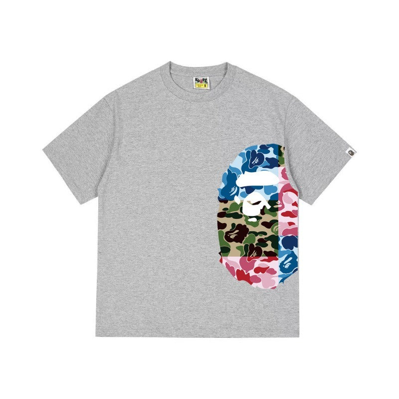 Bathing Shark and ape head print T Shirts NextBlock