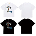 Bathing Shark and ape head print T-Shirt NextBlock