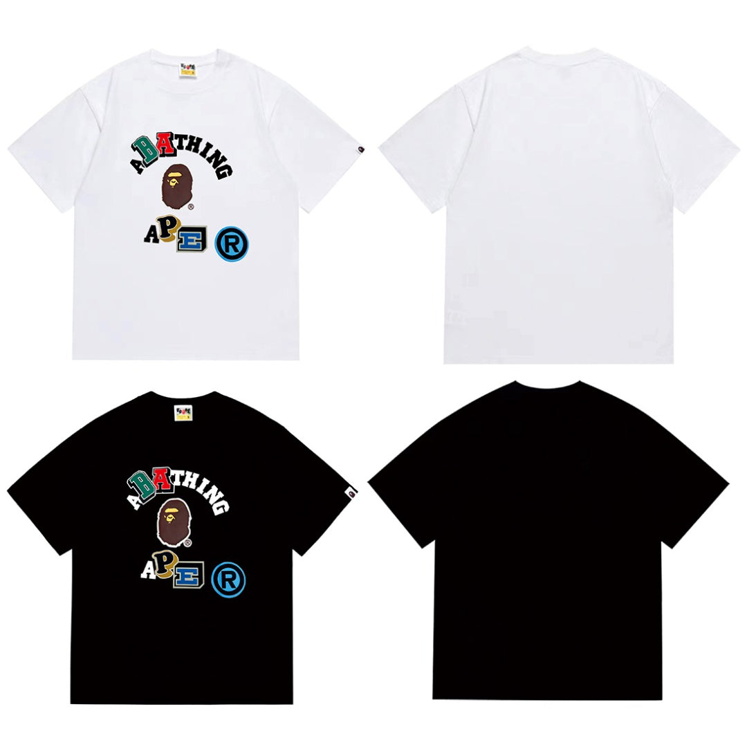 Bathing Shark and ape head print T-Shirt NextBlock