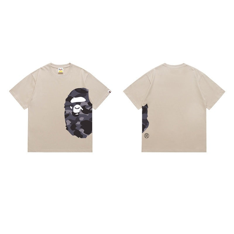 Bathing Shark and ape head print T Shirts NextBlock