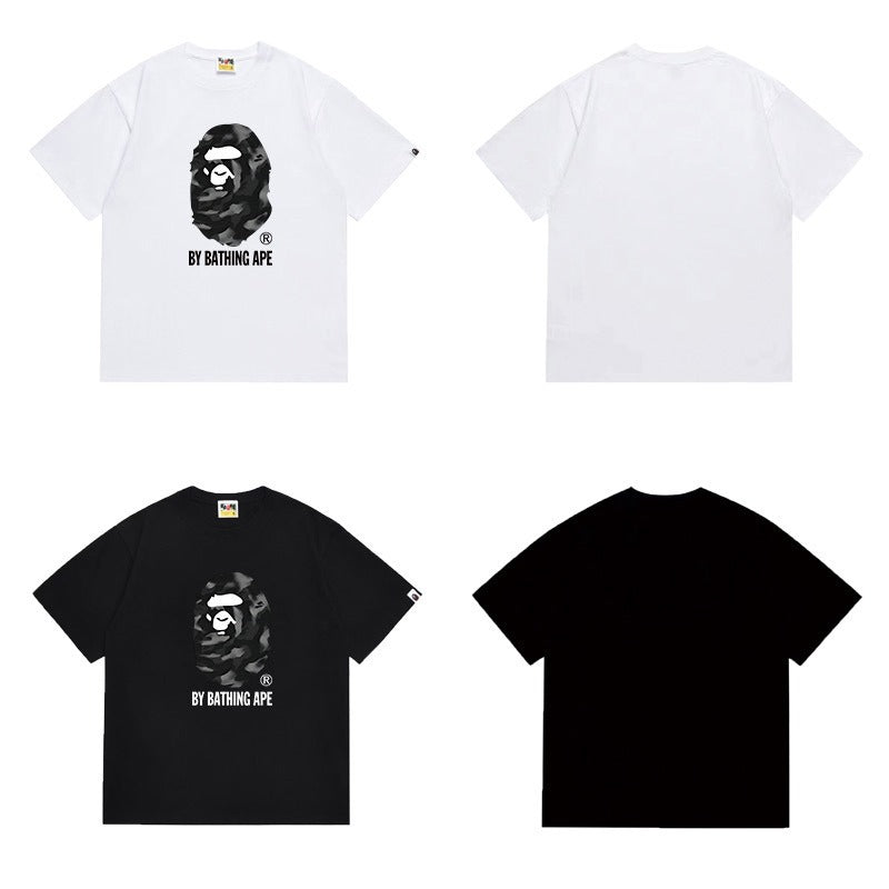 Bathing Shark and ape head print T Shirts NextBlock