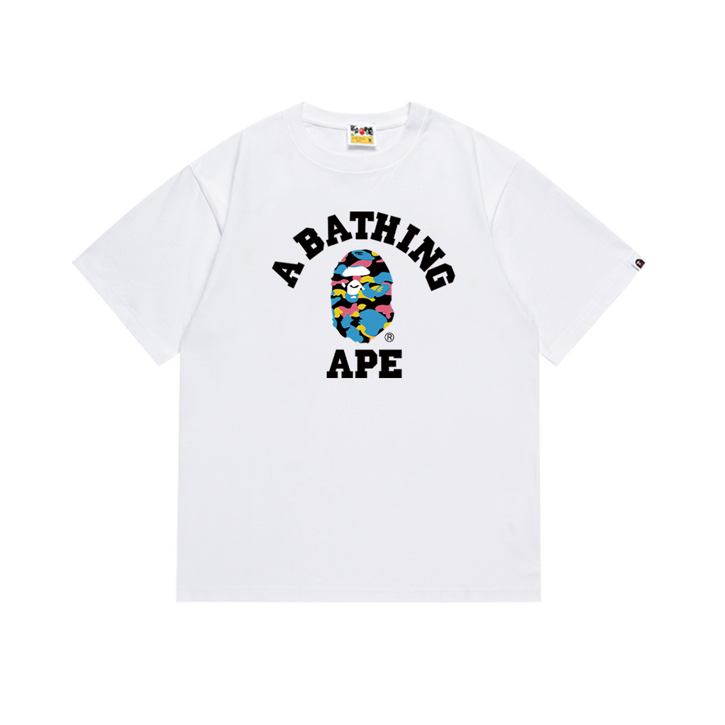 Bathing Shark and ape head print T-Shirt NextBlock