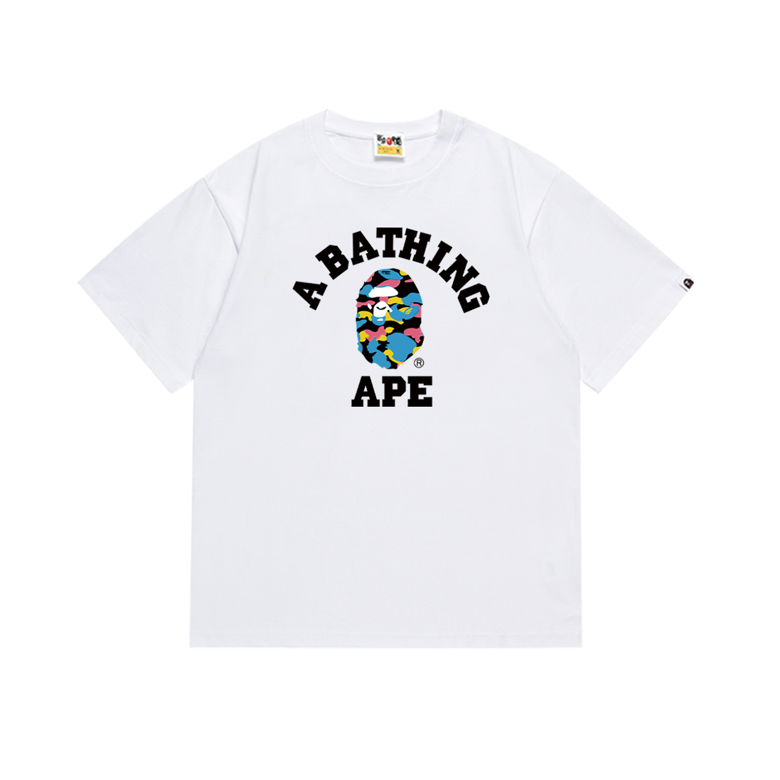Bathing Shark and ape head print T-Shirt NextBlock