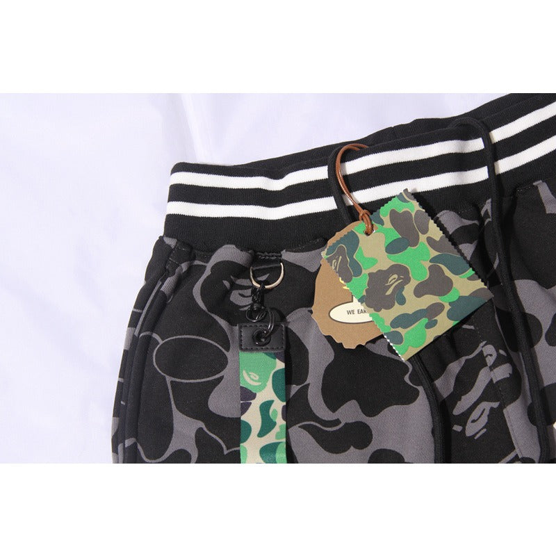 Bathing Shark and ape head print Shorts camouflage alphabet shark shorts men cotton terry lightning NextBlock