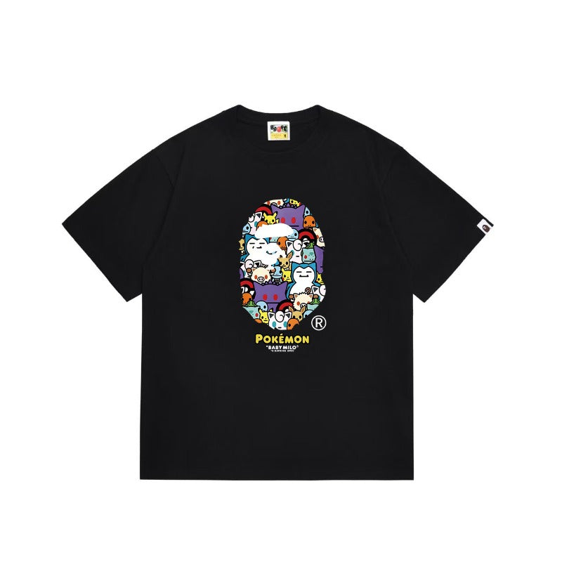 Bathing Shark and ape head print T Shirts NextBlock