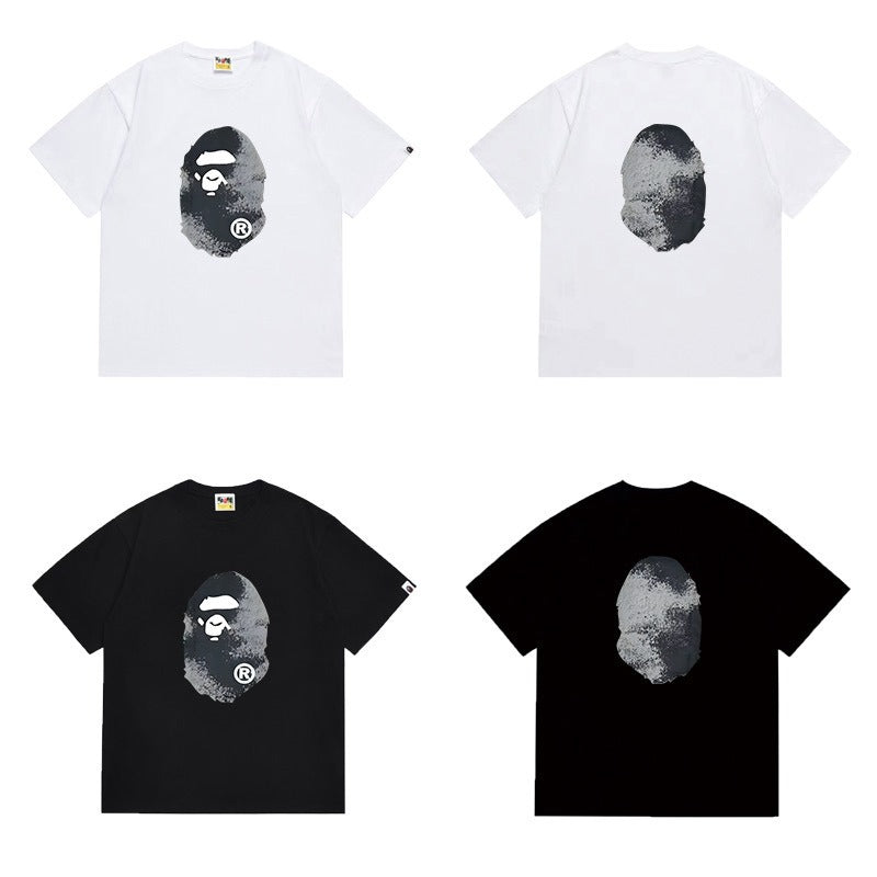 Bathing Shark and ape head print T Shirts NextBlock