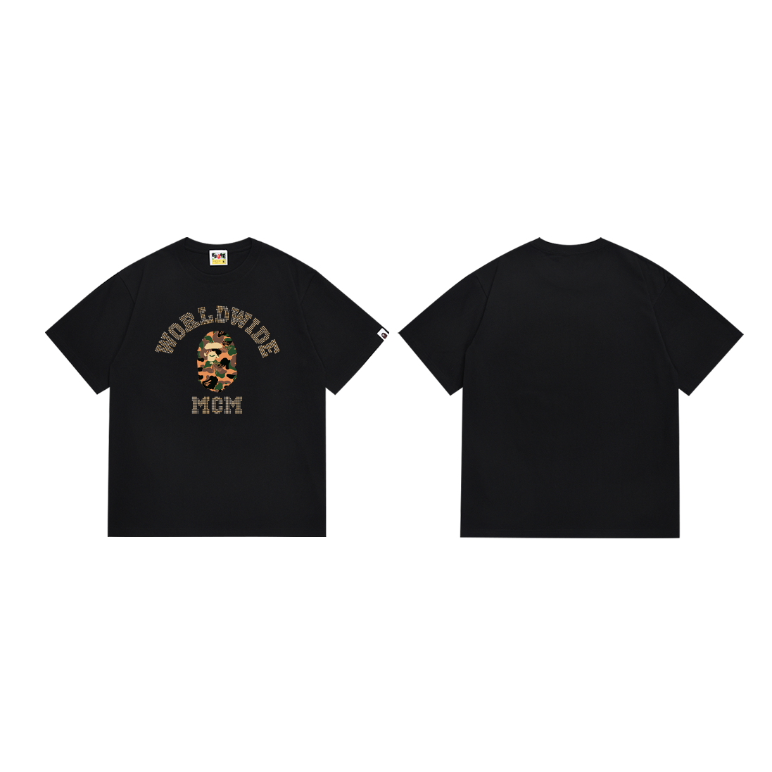 Bathing Shark and ape head print T-Shirt NextBlock