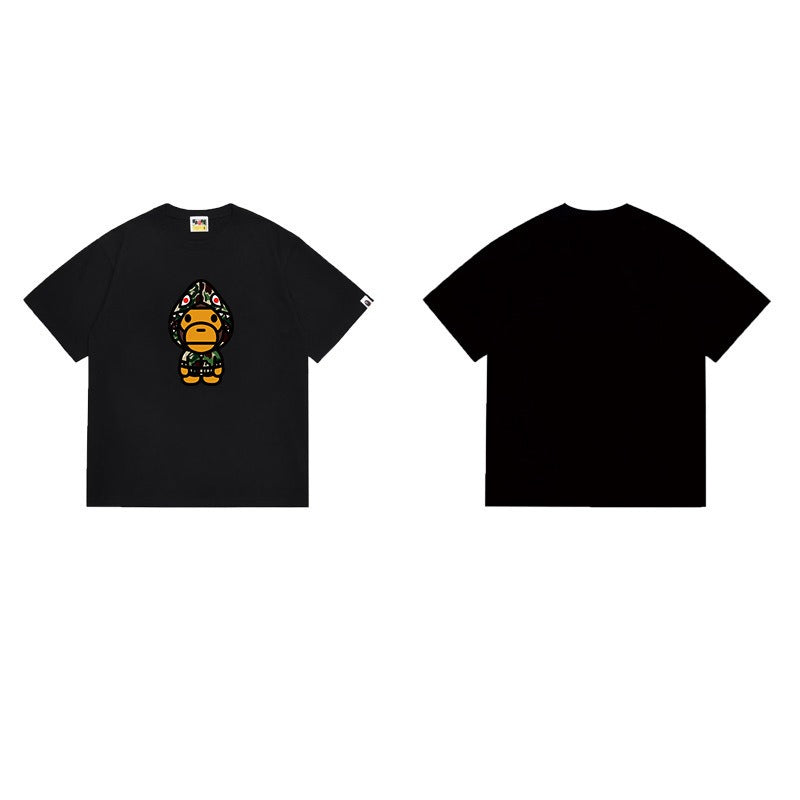 Bathing Shark and ape head print T Shirts NextBlock