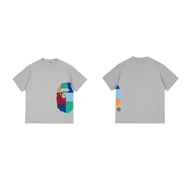 Bathing Shark and ape head print T Shirts NextBlock