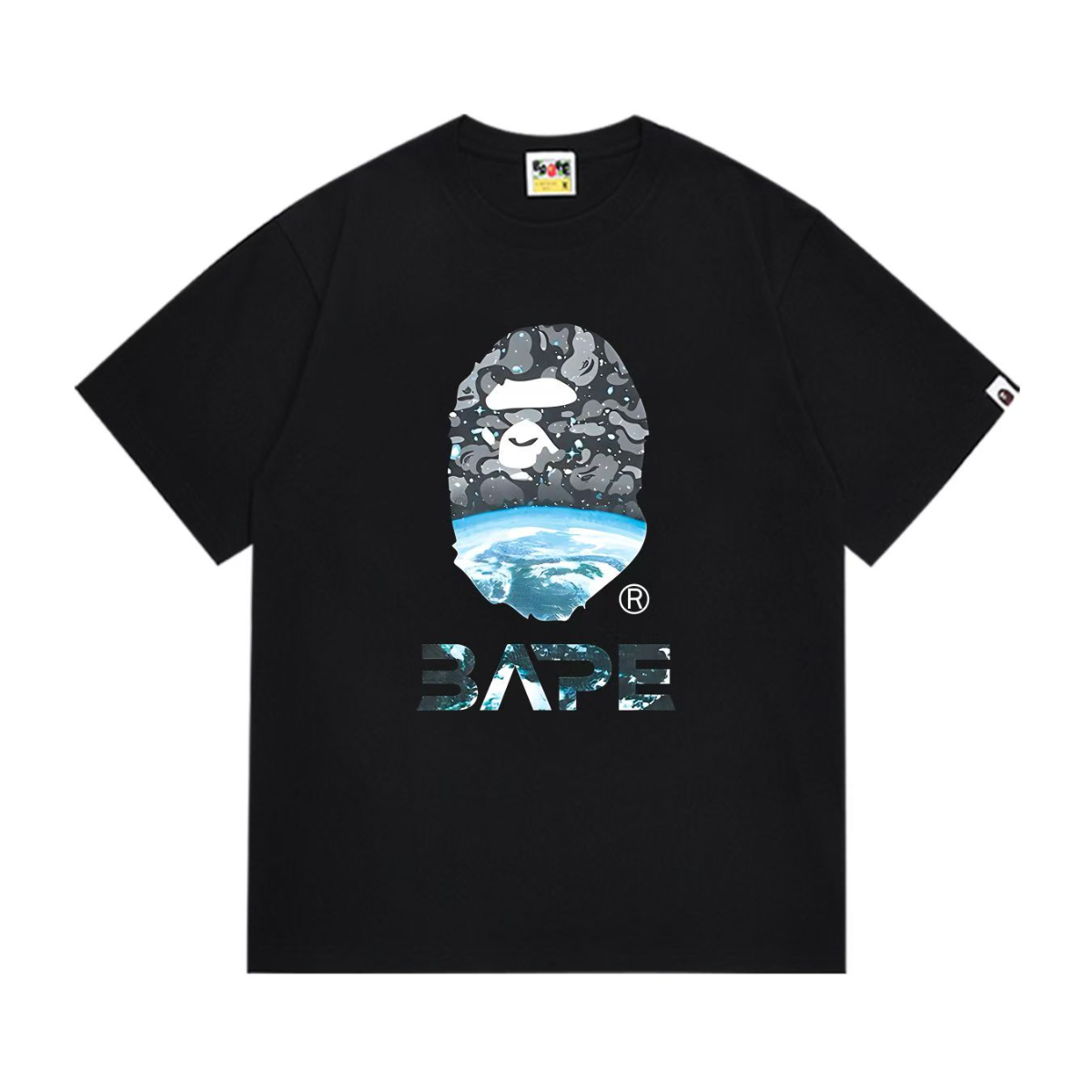 Bathing Shark and ape head print T-Shirt NextBlock