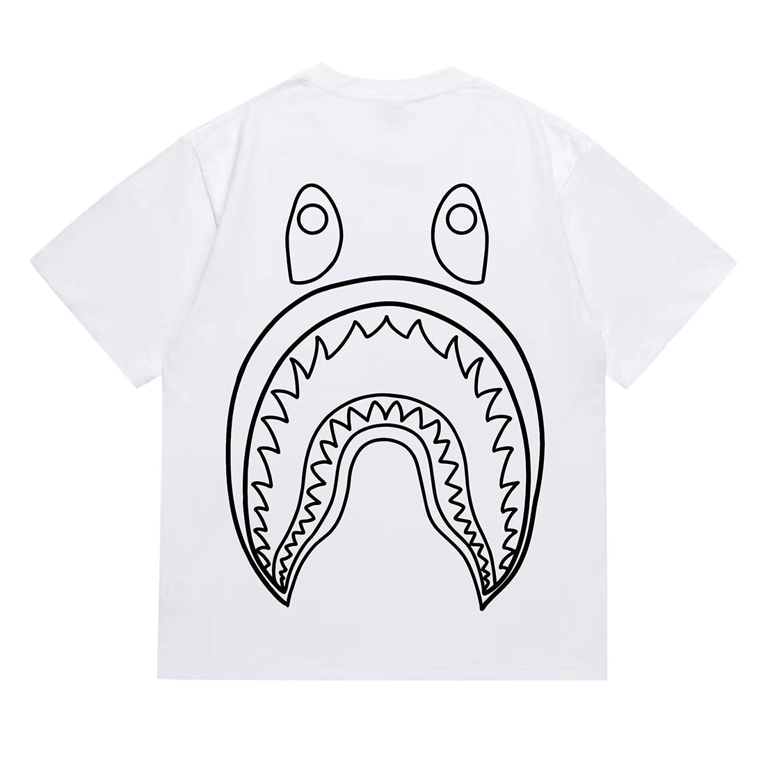 Bathing Shark and ape head print T-Shirt NextBlock
