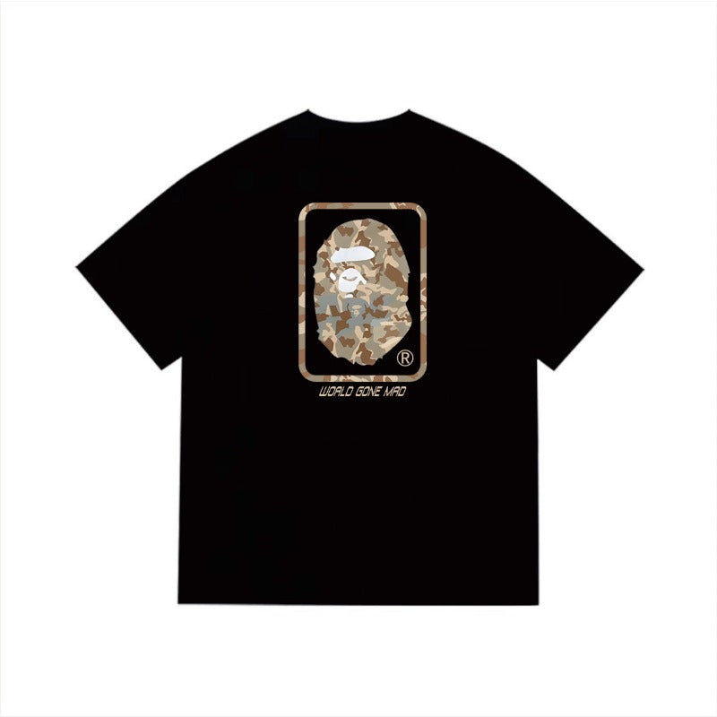 Bathing Shark and ape head print T Shirts NextBlock