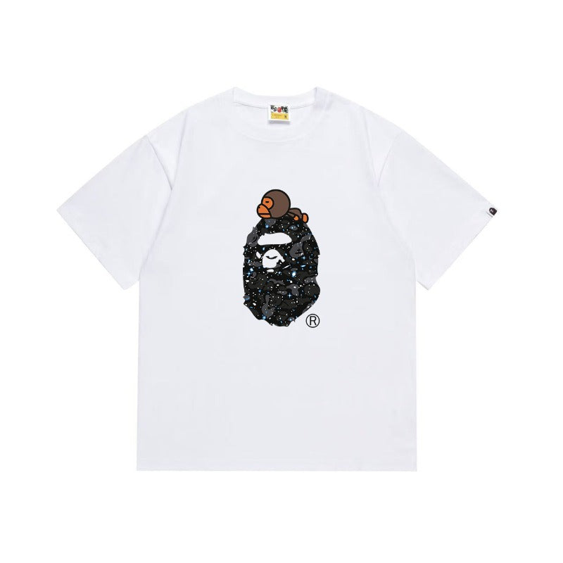 Bathing Shark and ape head print T Shirts NextBlock