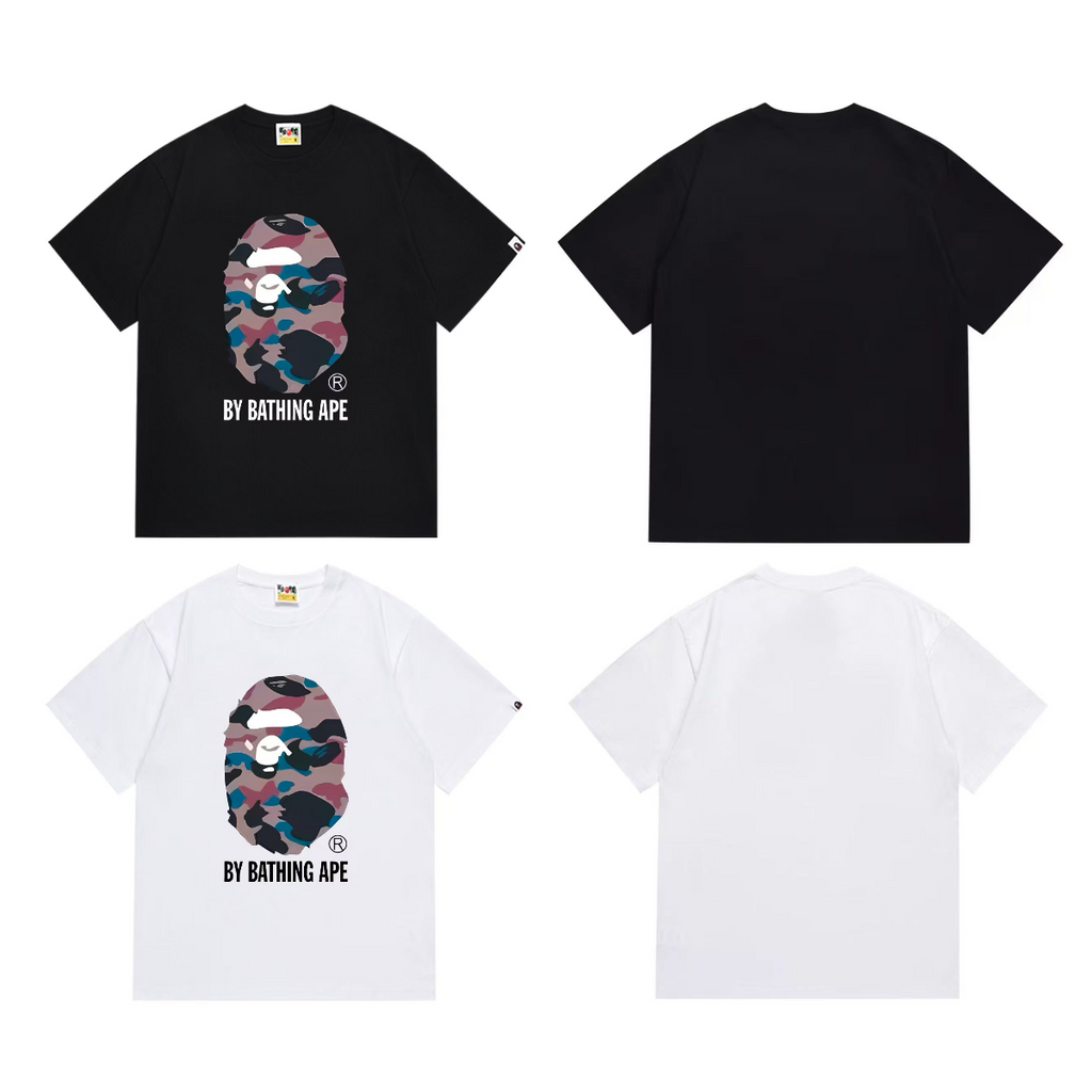 Bathing Shark and ape head print T-Shirt NextBlock
