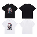 Bathing Shark and ape head print T-Shirt NextBlock