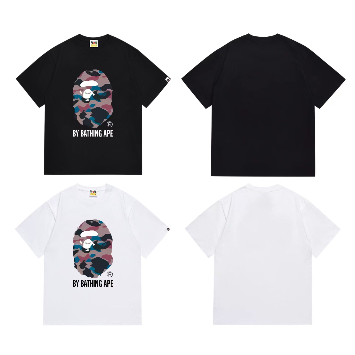 Bathing Shark and ape head print T-Shirt NextBlock