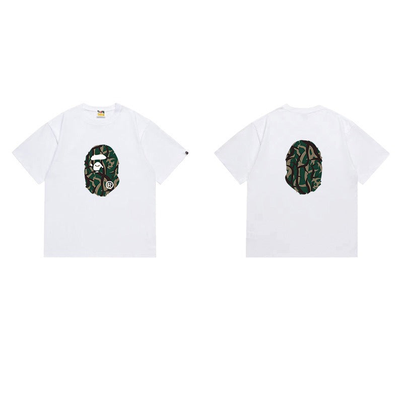 Bathing Shark and ape head print T Shirts NextBlock
