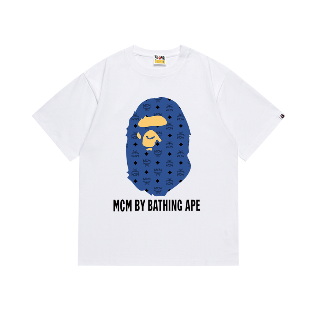 Bathing Shark and ape head print T-Shirt NextBlock