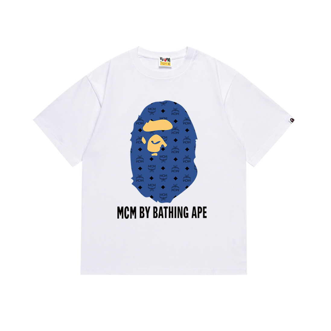 Bathing Shark and ape head print T-Shirt NextBlock