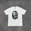 Bathing Shark and ape head print T-Shirt NextBlock