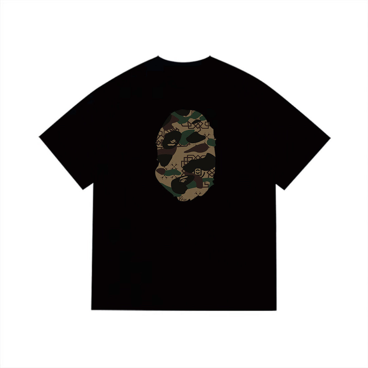 Bathing Shark and ape head print T Shirts NextBlock