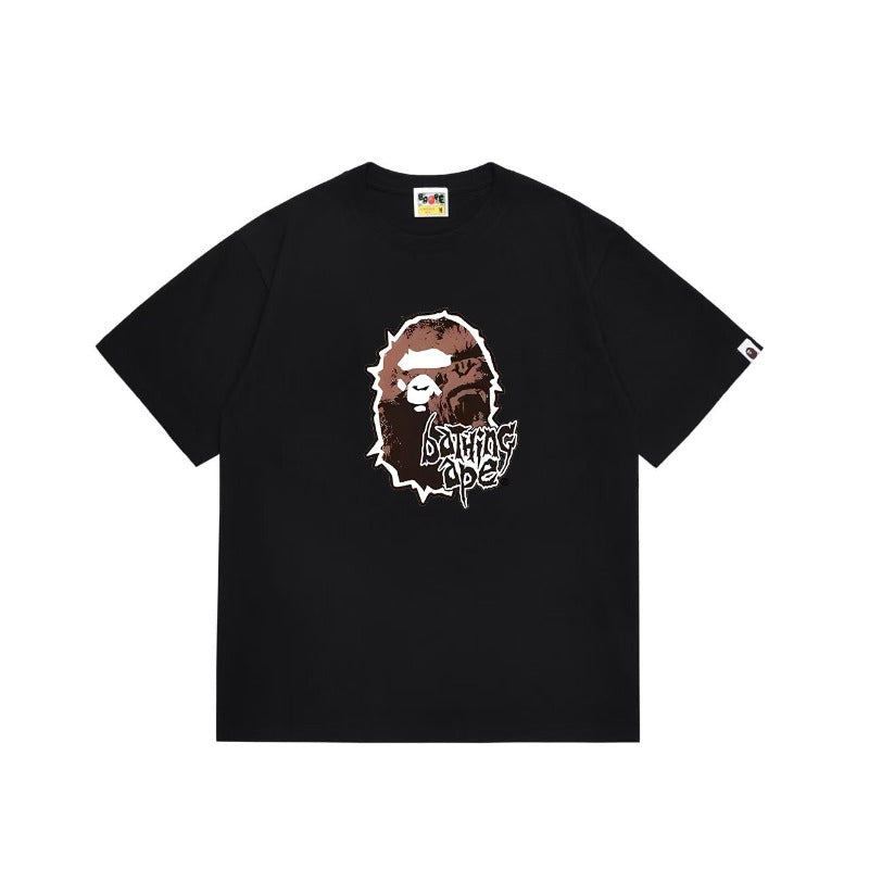 Bathing Shark and ape head print T Shirts NextBlock