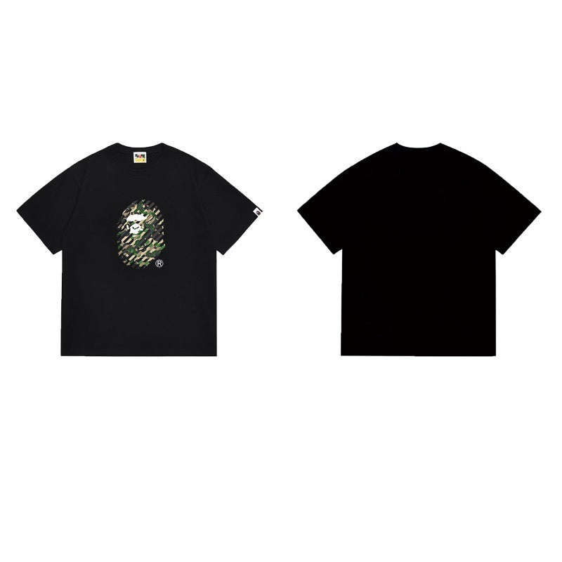 Bathing Shark and ape head print T Shirts NextBlock