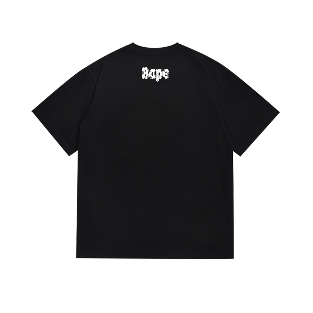 Bathing Shark and ape head print T-Shirt NextBlock