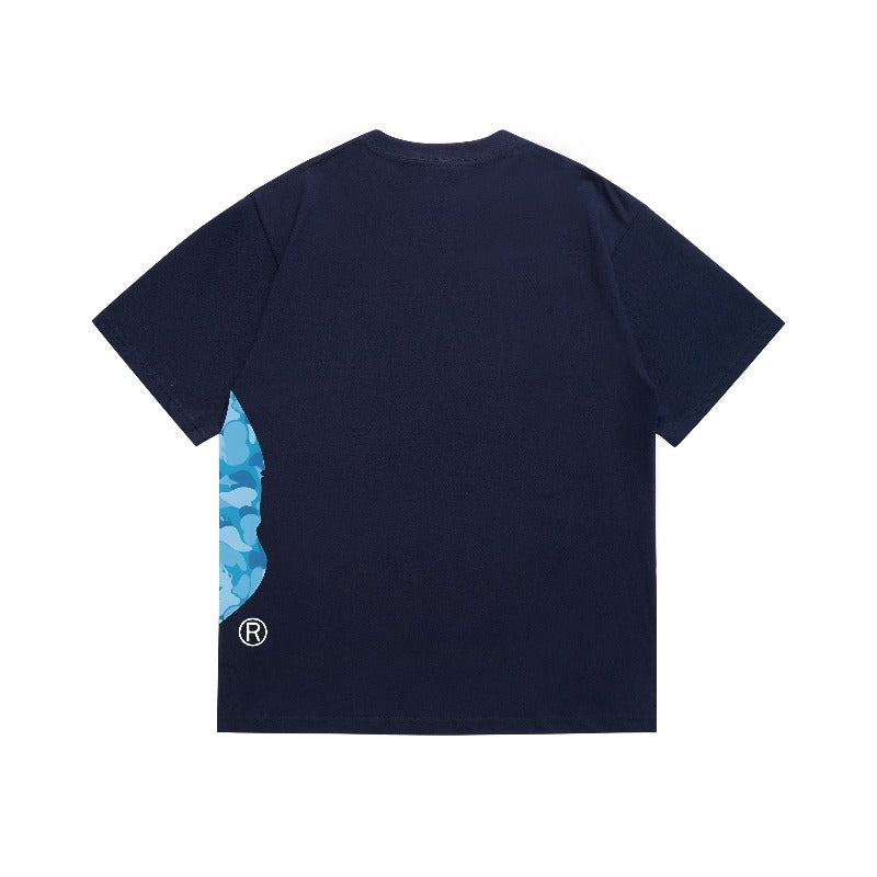 Bathing Shark and ape head print T Shirts NextBlock