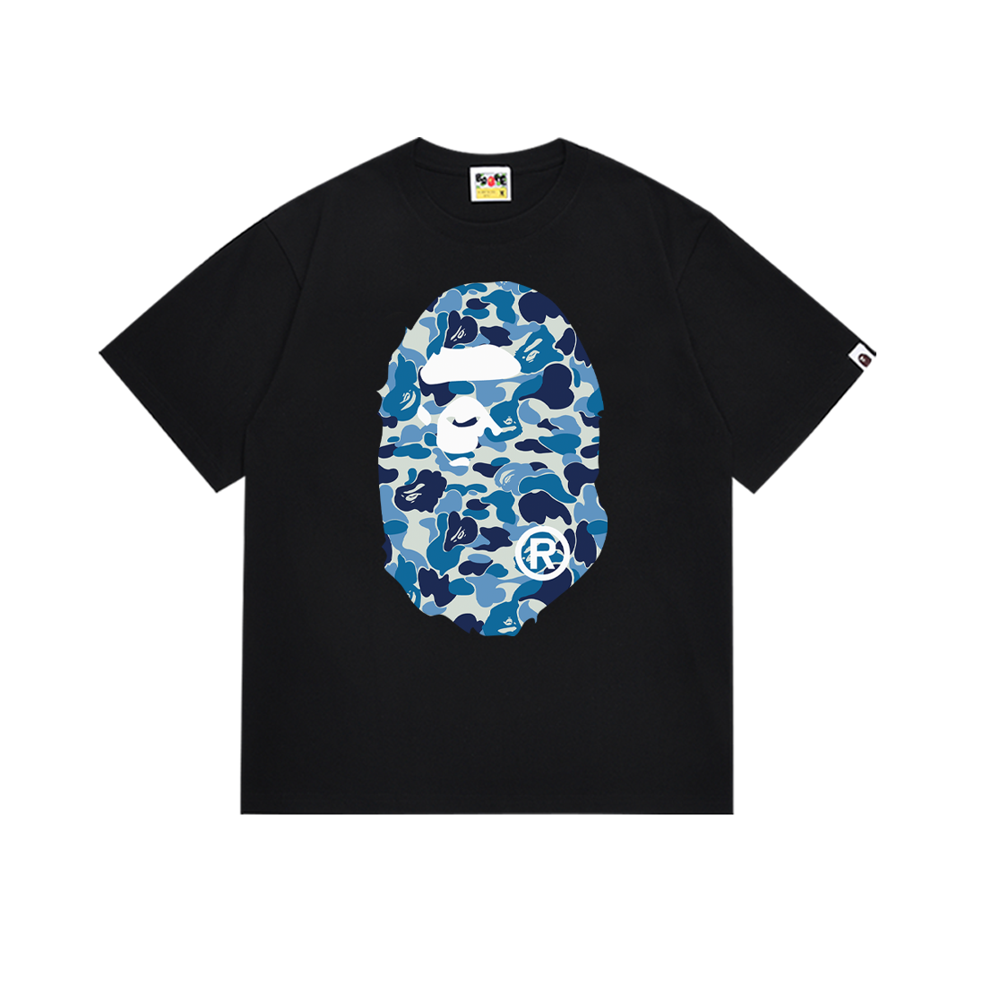 Bathing Shark and ape head print T-Shirt NextBlock