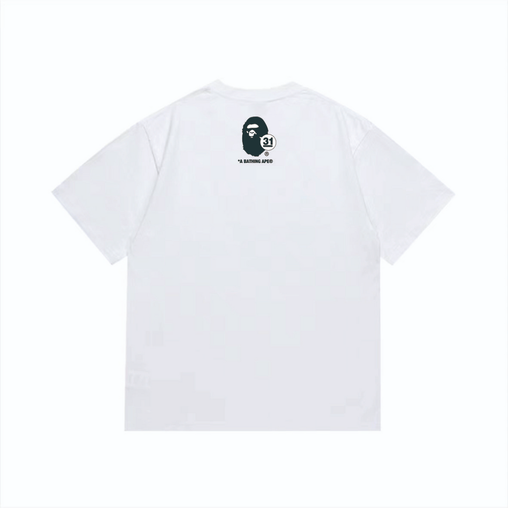 Bathing Shark and ape head print T-Shirt NextBlock