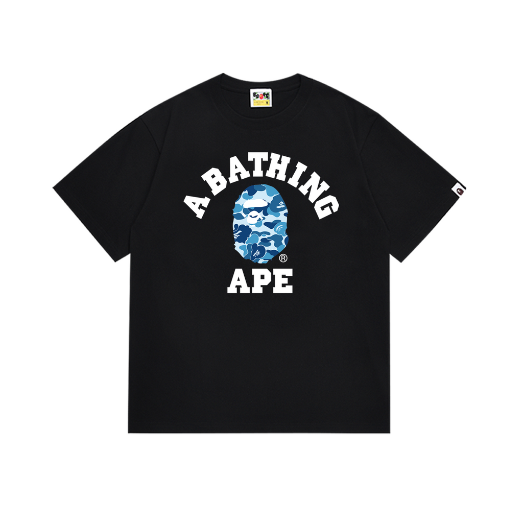 Bathing Shark and ape head print T-Shirt NextBlock