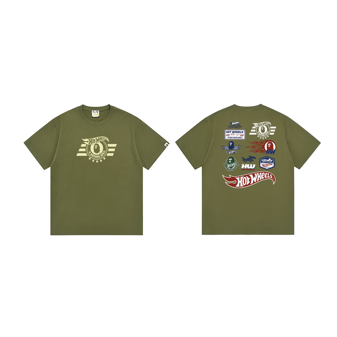 Bathing Shark and ape head print T-Shirt NextBlock