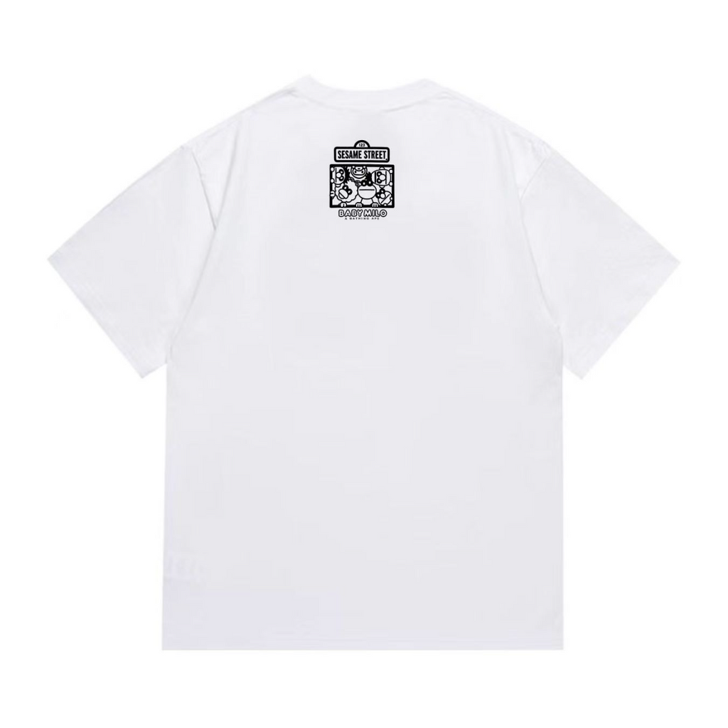 Bathing Shark and ape head print T-Shirt NextBlock