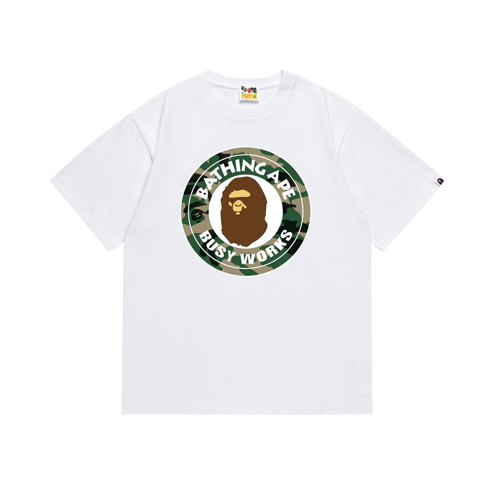 Bathing Shark and ape head print T-Shirt NextBlock