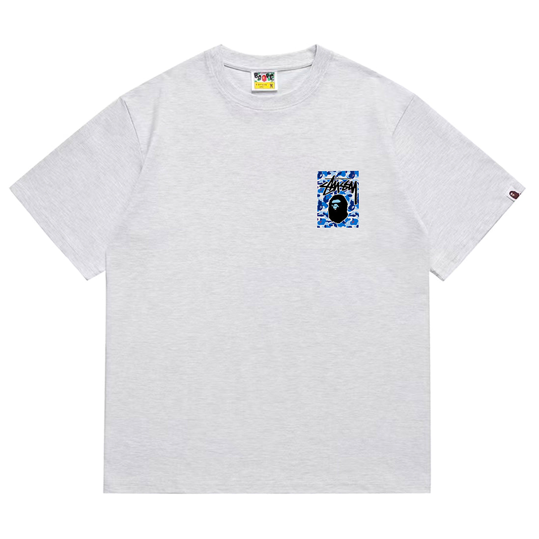 Bathing Shark and ape head print T-Shirt NextBlock