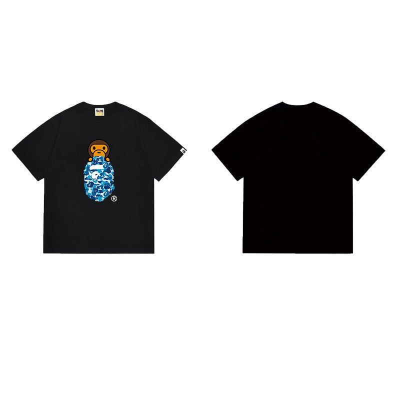 Bathing Shark and ape head print T Shirts NextBlock