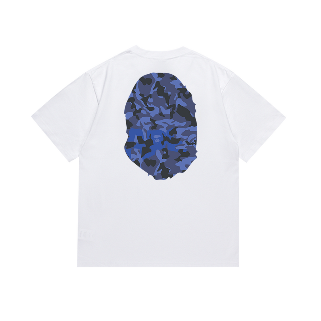 Bathing Shark and ape head print T-Shirt NextBlock