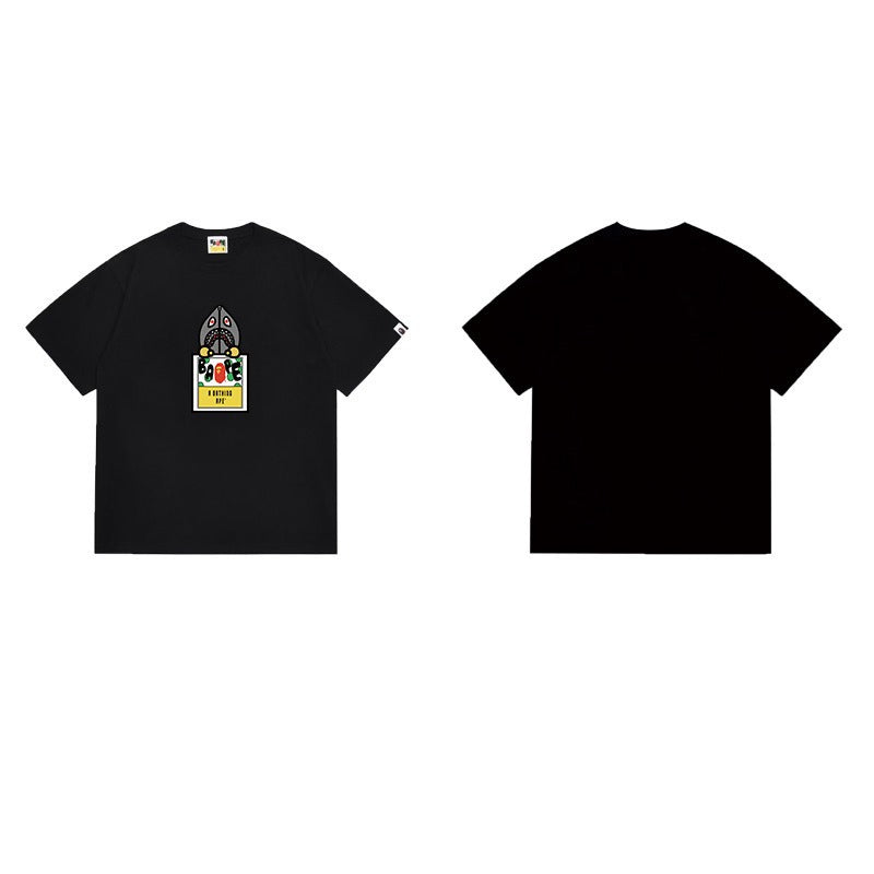 Bathing Shark and ape head print T Shirts NextBlock