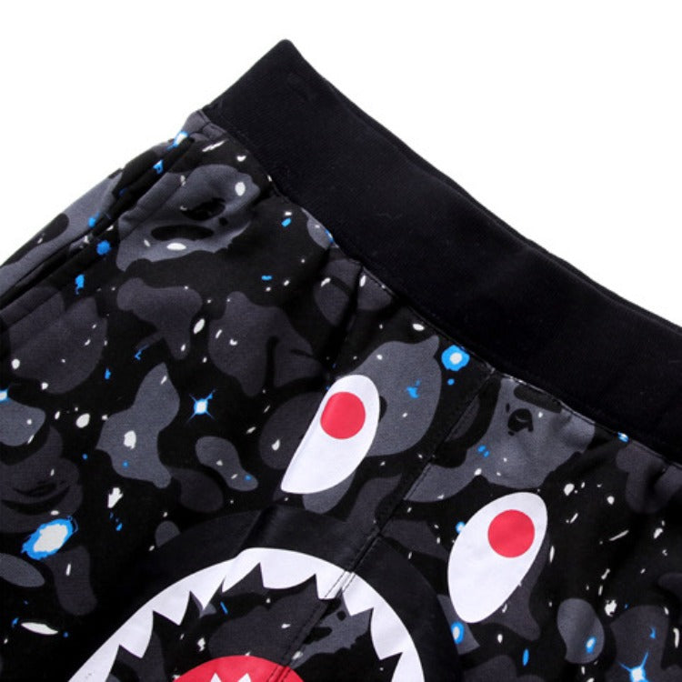 Bathing Shark and ape head print Shorts Shark Head Luminous Shorts Straight Beach NextBlock