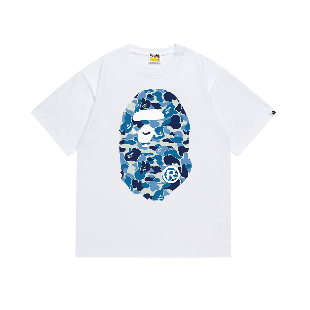 Bathing Shark and ape head print T-Shirt NextBlock